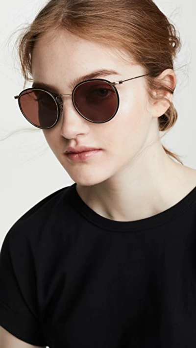 Shop Oliver Peoples Casson Sunglasses In Soft Gold/black
