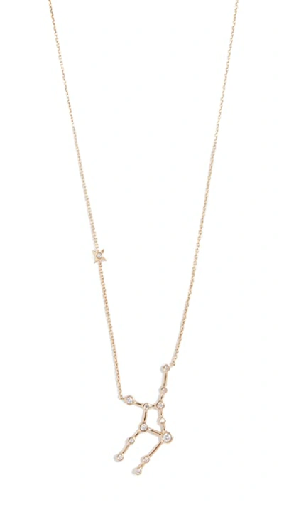 Shop Lulu Frost 14k Gold Virgo Necklace With White Diamonds