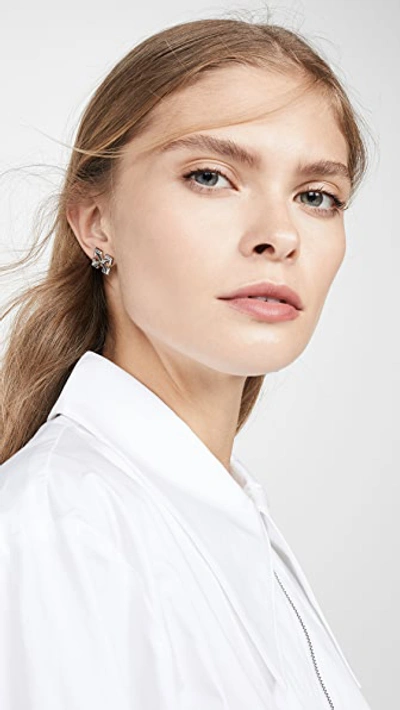 Shop Off-white Small Arrow Earrings In Silver