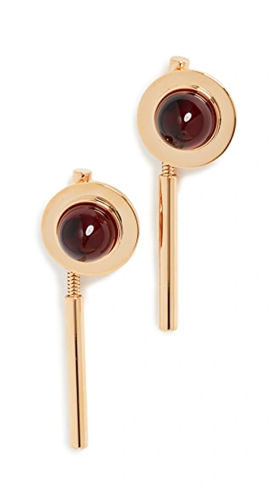 Shop Marni Metal And Resin Earrings In Black Cherry