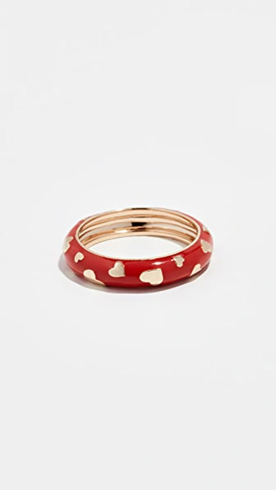 Shop Alison Lou 14k Amour Band Ring In Tomato
