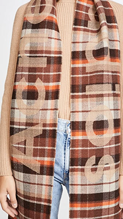 Shop Acne Studios Victoria Scarf In Brown/orange