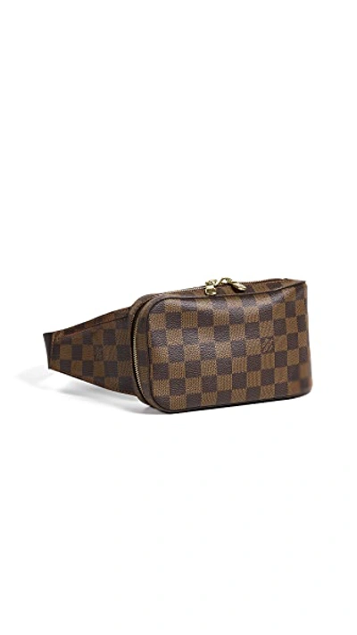 Pre-owned Louis Vuitton Lv Damier Ebene Geronimos Waist Bag In Brown