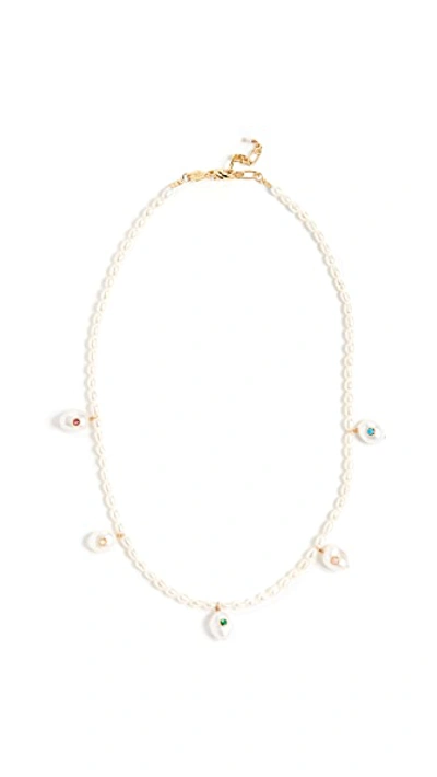 Shop Anni Lu Marianne Pearl Necklace In Gold