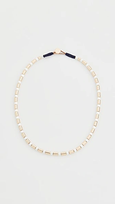 Shop Roxanne Assoulin Jaquard U-tube Necklace In Gold/white