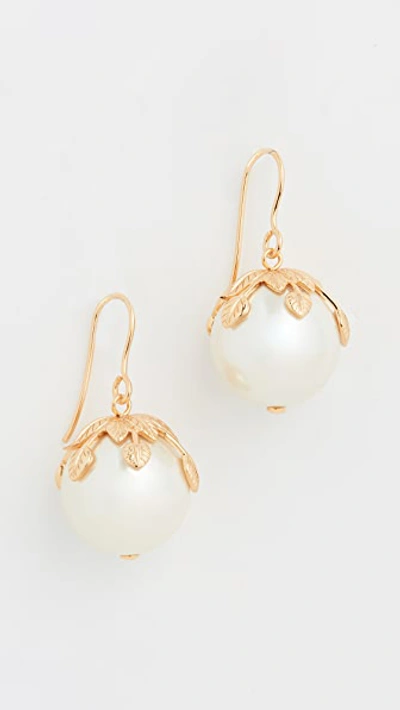 Shop Aurelie Bidermann Albizia Earrings In Gold/pearl