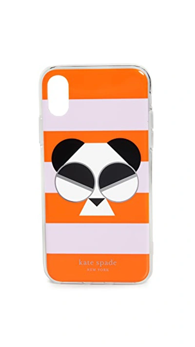 Shop Kate Spade Gentle Panda Stripe Iphone Case In Multi