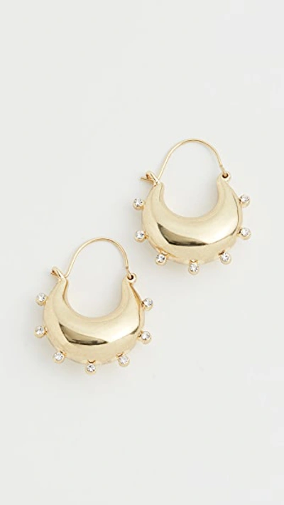 Shop Luv Aj The Studded Mini Martina Hoops In Gold