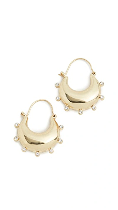 Shop Luv Aj The Studded Mini Martina Hoops In Gold