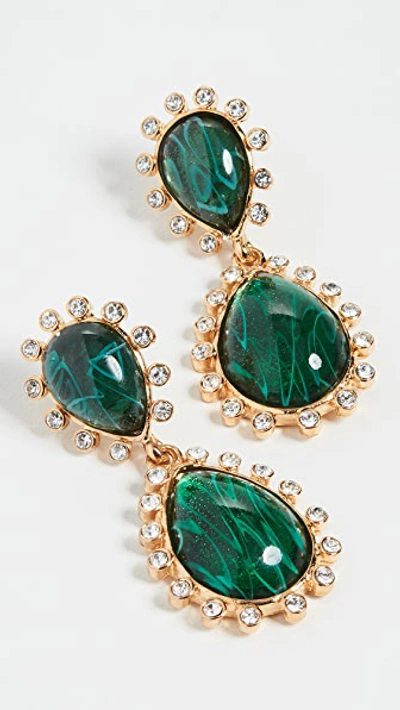 Shop Kenneth Jay Lane Emerald Teardrop Earrings In Flaw Emerald