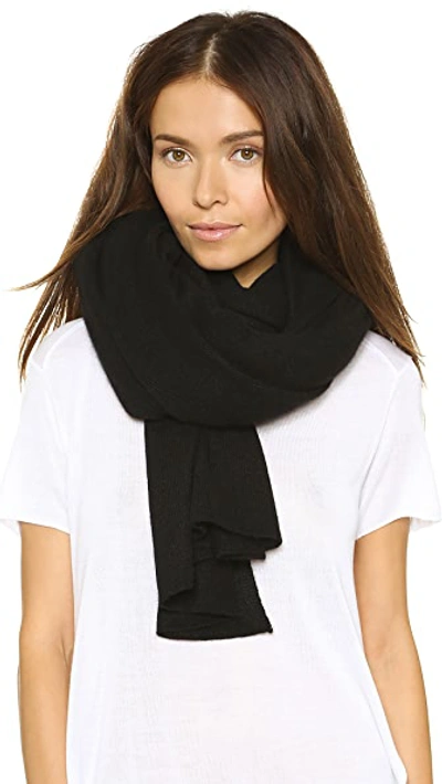 Shop White + Warren Cashmere Travel Wrap Scarf In Black