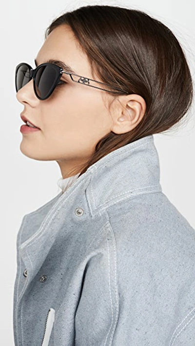 Shop Balenciaga Inception Cat Eye Sunglasses In Black/grey/grey