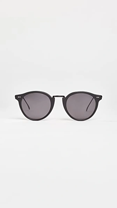 Shop Illesteva Portofino Sunglasses In Matte Black/grey