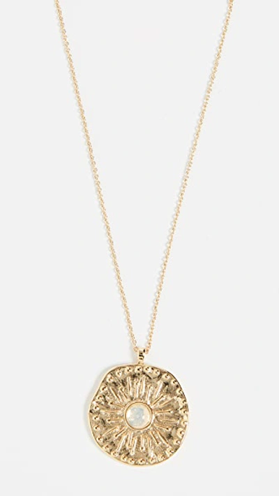 Shop Gorjana Maya Coin Necklace In Opalite/gold
