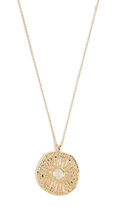 Shop Gorjana Maya Coin Necklace In Opalite/gold