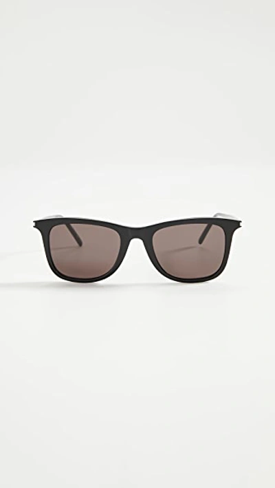Shop Saint Laurent Unisex Square Sunglasses In Black/black/black
