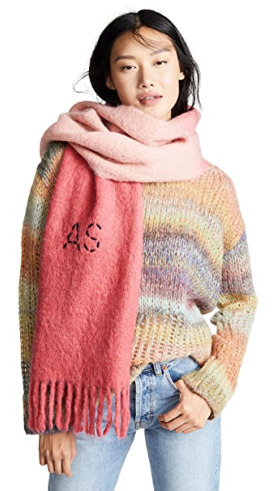 Shop Acne Studios Kelow Dye Scarf In Pink/fluo Pink