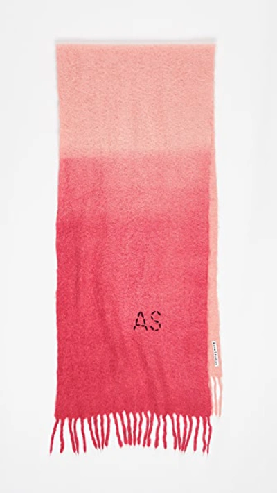 Shop Acne Studios Kelow Dye Scarf In Pink/fluo Pink