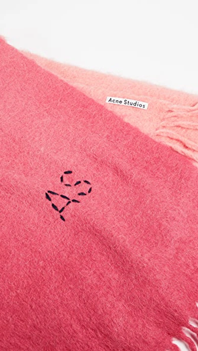 Shop Acne Studios Kelow Dye Scarf In Pink/fluo Pink