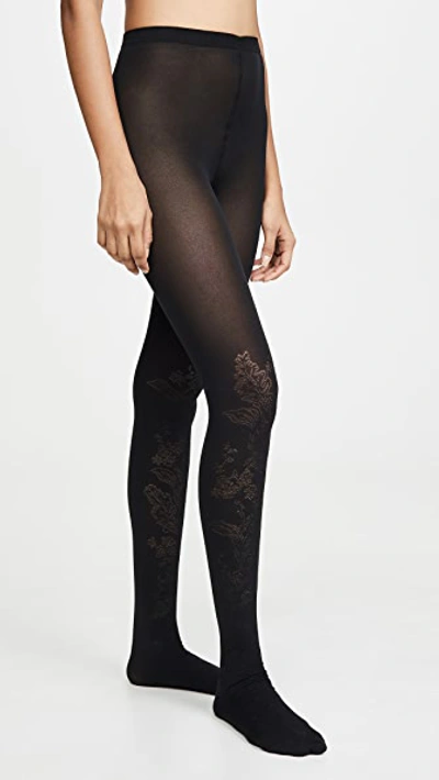 Shop Wolford Jungle Night Tights In Black