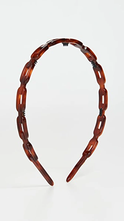 Shop Alexandre De Paris Link Headband In Brown Tort