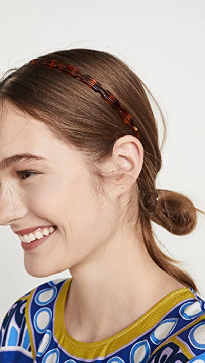 Shop Alexandre De Paris Link Headband In Brown Tort