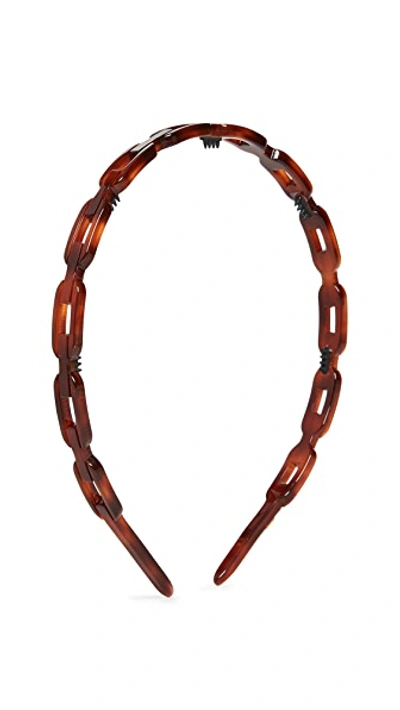 Shop Alexandre De Paris Link Headband In Brown Tort