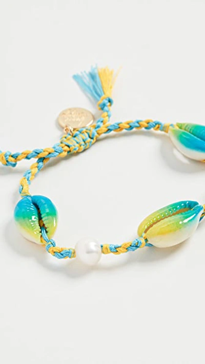 Shop Venessa Arizaga Moonlight Beach Bracelet In Blue/yellow