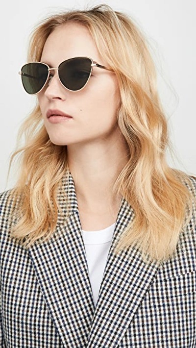 Shop Le Specs Echo Sunglasses In Matte Gold/khaki Mono