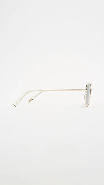 Shop Le Specs Echo Sunglasses In Matte Gold/khaki Mono