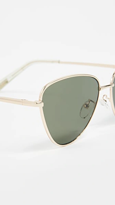 Shop Le Specs Echo Sunglasses In Matte Gold/khaki Mono