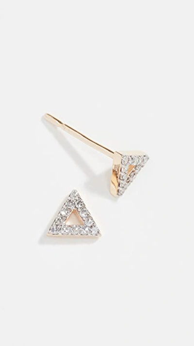 Shop Mateo 14k Mini Diamond Triangle Studs In Yellow Gold