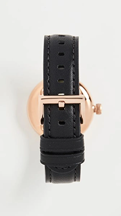 Shop The Marc Jacobs The Round Watch 32mm In Black/rose Gold