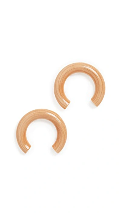 Shop Sophie Monet X Nanushka Curve Earrings In Pine
