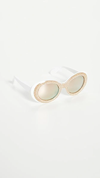 Shop Acne Studios Mustang Sunglasses In Gold Glitter/gold