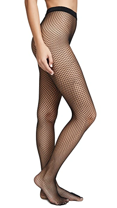 Shop Wolford Multi Fish Scale Tights In Black