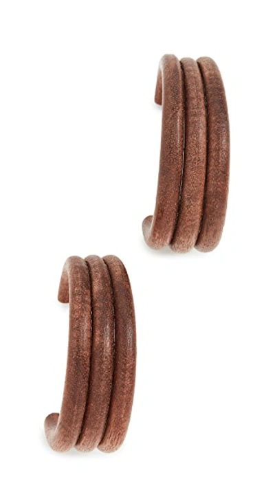 Shop Cult Gaia Kaia Hoop Earrings In Chestnut