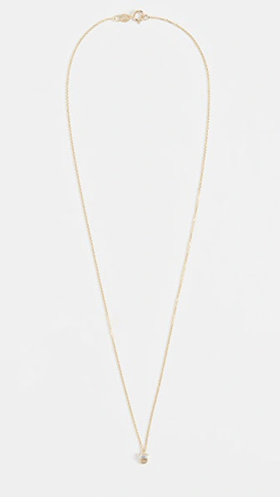 Shop Jennie Kwon Designs 14k Baguette Half Moon Necklace In Yellow Gold