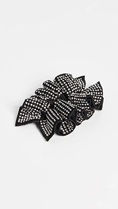 Shop Loeffler Randall Luna Ruffle Hair Clip In Diamonte