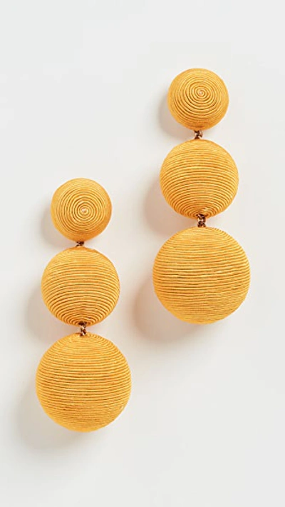 Shop Rebecca De Ravenel Classic 3 Drop Earrings In Summer/yellow