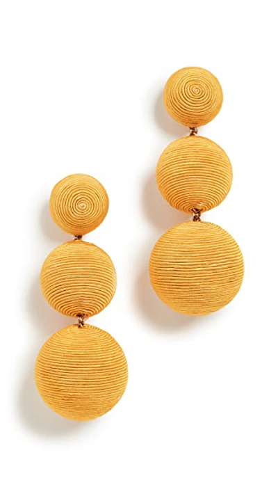 Shop Rebecca De Ravenel Classic 3 Drop Earrings In Summer/yellow