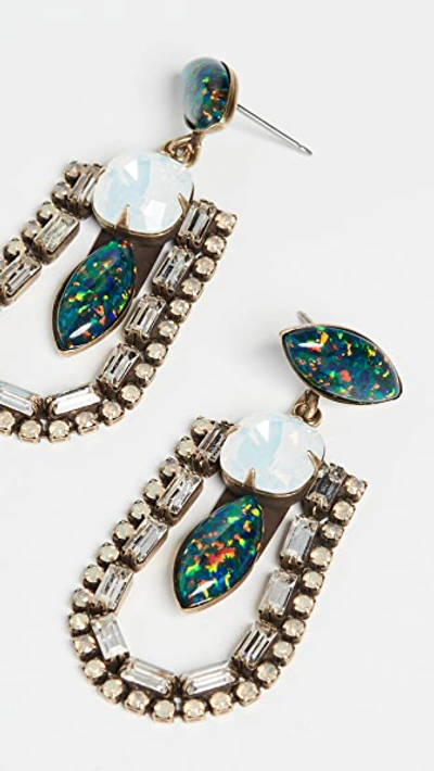 Shop Lionette By Noa Sade Annie Opal Earrings In Green