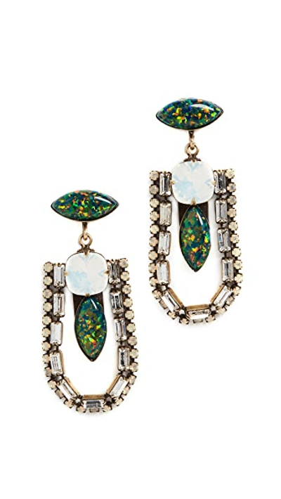 Shop Lionette By Noa Sade Annie Opal Earrings In Green