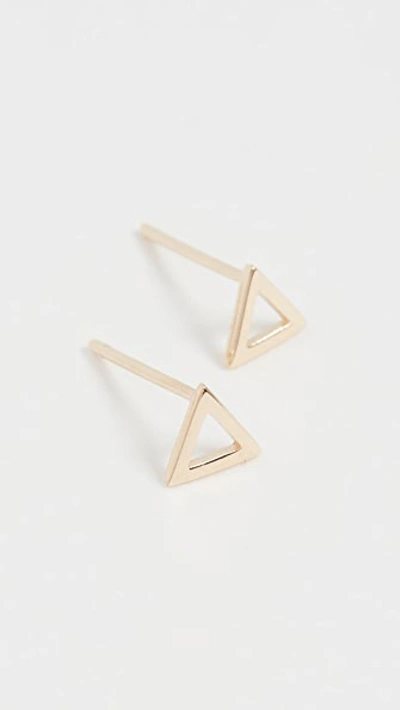 Shop Mateo 14k Mini Triangle Stud Earrings In 14k Yellow Gold