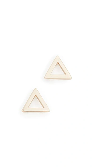 Shop Mateo 14k Mini Triangle Stud Earrings In 14k Yellow Gold