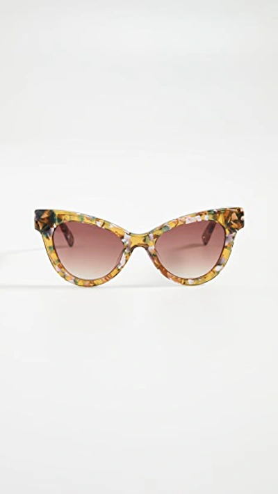 Shop Lele Sadoughi Uptown Cateye Sunglasses In Amber Confetti