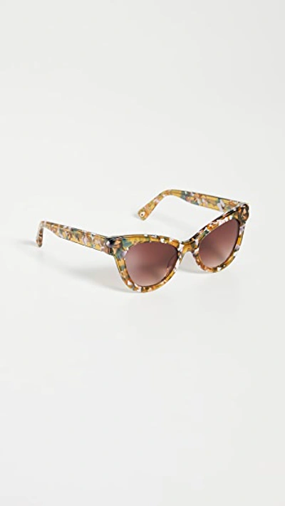 Shop Lele Sadoughi Uptown Cateye Sunglasses In Amber Confetti