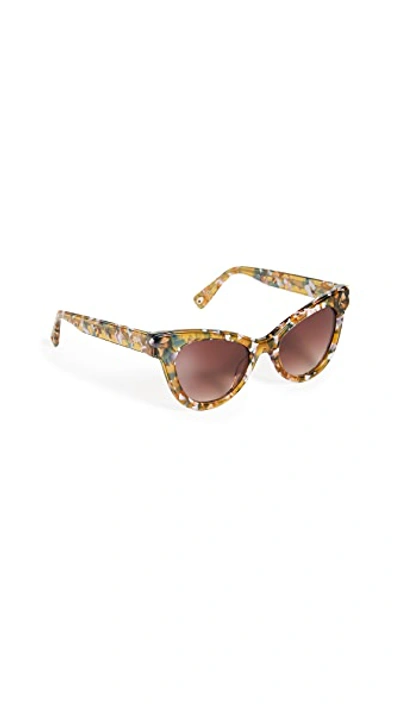 Shop Lele Sadoughi Uptown Cateye Sunglasses In Amber Confetti