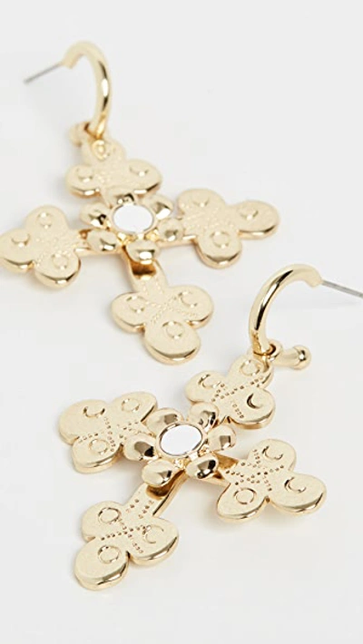 Shop Luv Aj The Etched Flora Earrings In Gold