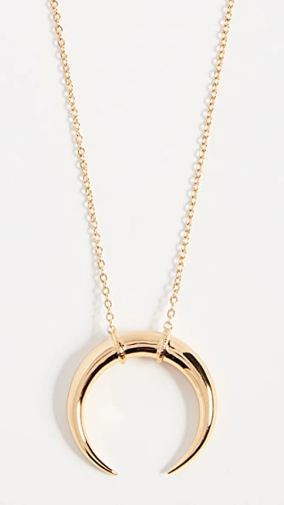 Shop Gorjana Cayne Crescent Pendant Necklace In Gold